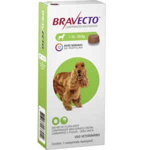 Antipulgas e Carrapatos MSD Bravecto 500mg para Cães de 10kg a 20kg