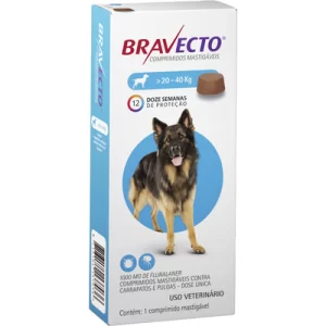 Antipulgas e Carrapatos MSD Bravecto 1000mg para Cães de 20kg a 40kg