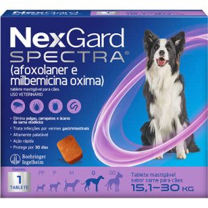 Antipulgas, Carrapatos e Vermífugo NexGard Spectra para Cães de 15,1kg a 30kg