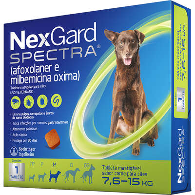 Antipulgas, Carrapatos e Vermífugo NexGard Spectra para Cães de 7,6kg a 15kg - Image 2